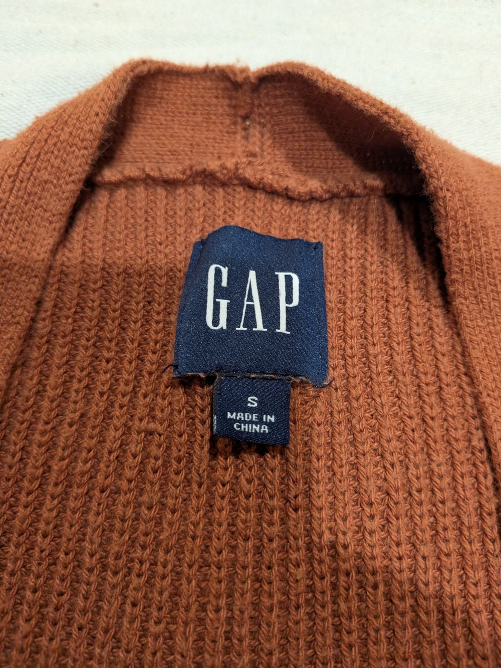 Women's Open Front Cardigan Sweater in Deep Orange - Picture 4 of 9